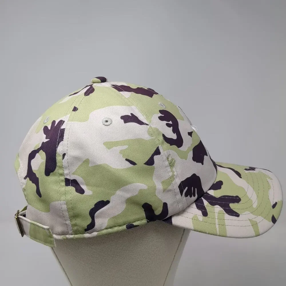 adidas Baseball Cap Green White Purple Camo Trefoil Logo One Size Slideback Hat